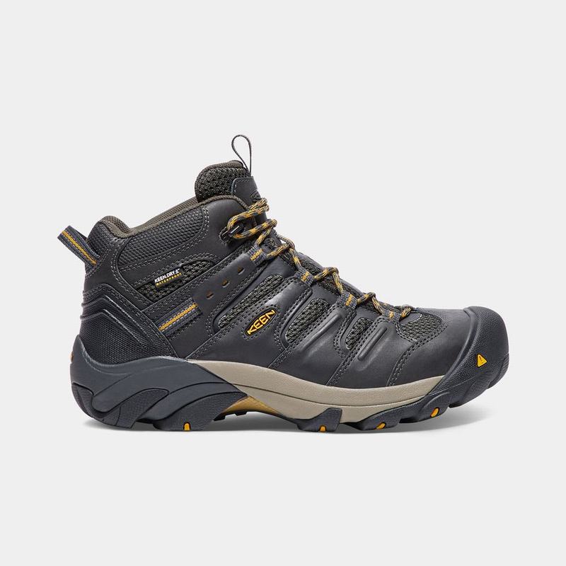 Keen Lansing Waterproof Mid Steel Toe - Erkek Iş Botu - Siyah - Türkiye (463028FOP)